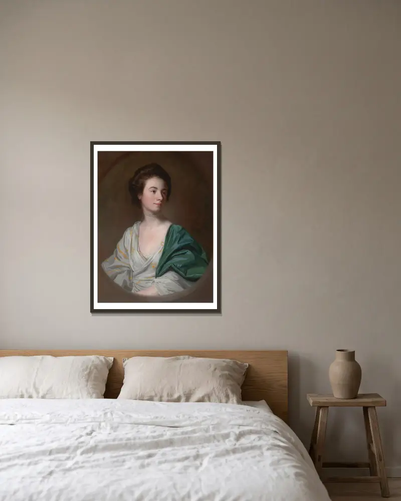 Mrs. Robert Hyde av John Singleton Copley inramad på en vägg