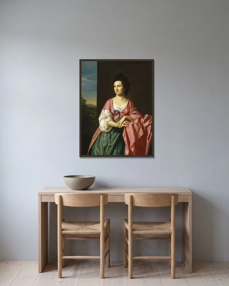 Mrs. Sylvester Gardiner, född Abigail Pickman, tidigare Mrs. William Eppes av John Singleton Copley inramad på en vägg
