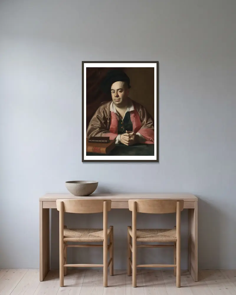 Nathaniel Hurd av John Singleton Copley inramad på en vägg