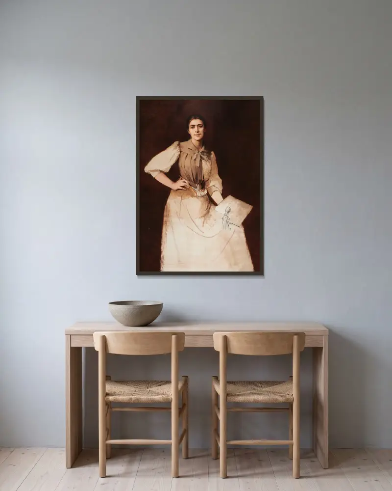 Self-Portrait av Anna Bilińska-Bohdanowicz inramad på en vägg