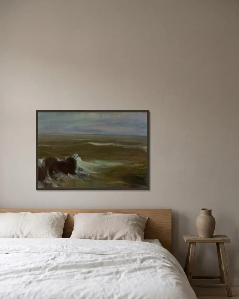 Rough sea av Władysław Ślewiński inramad på en vägg