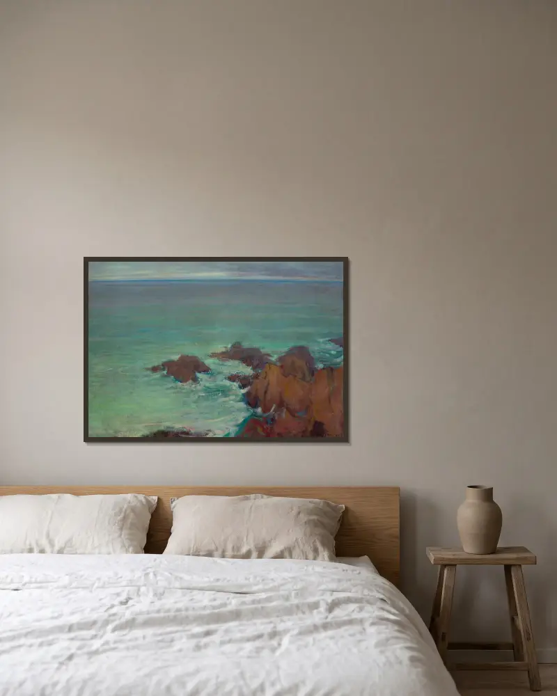 Sea in Brittany av Władysław Ślewiński inramad på en vägg