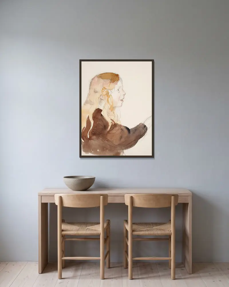 Porträt von Antti von Venny Soldan-Brofeldt gerahmt an einer Wand