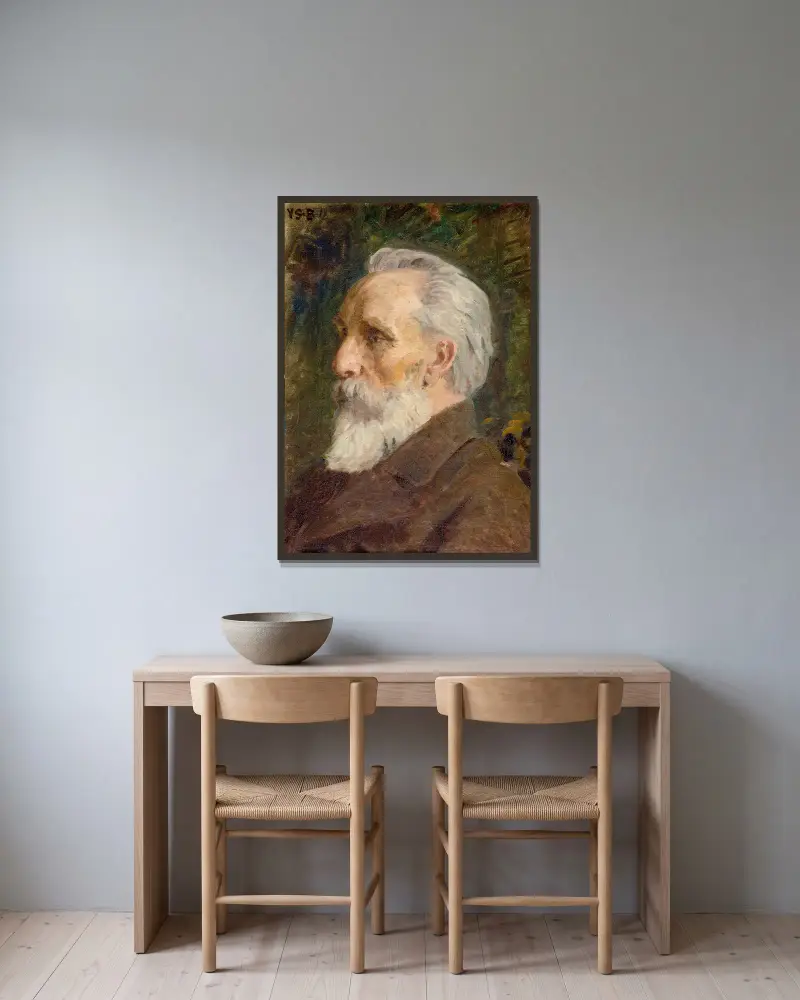 Porträtt av Arvid Järnefelt av Venny Soldan-Brofeldt inramad på en vägg