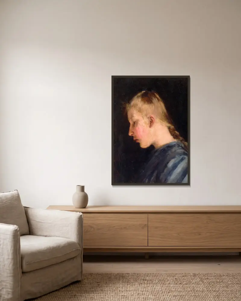 Portrait of Sister av Venny Soldan-Brofeldt inramad på en vägg