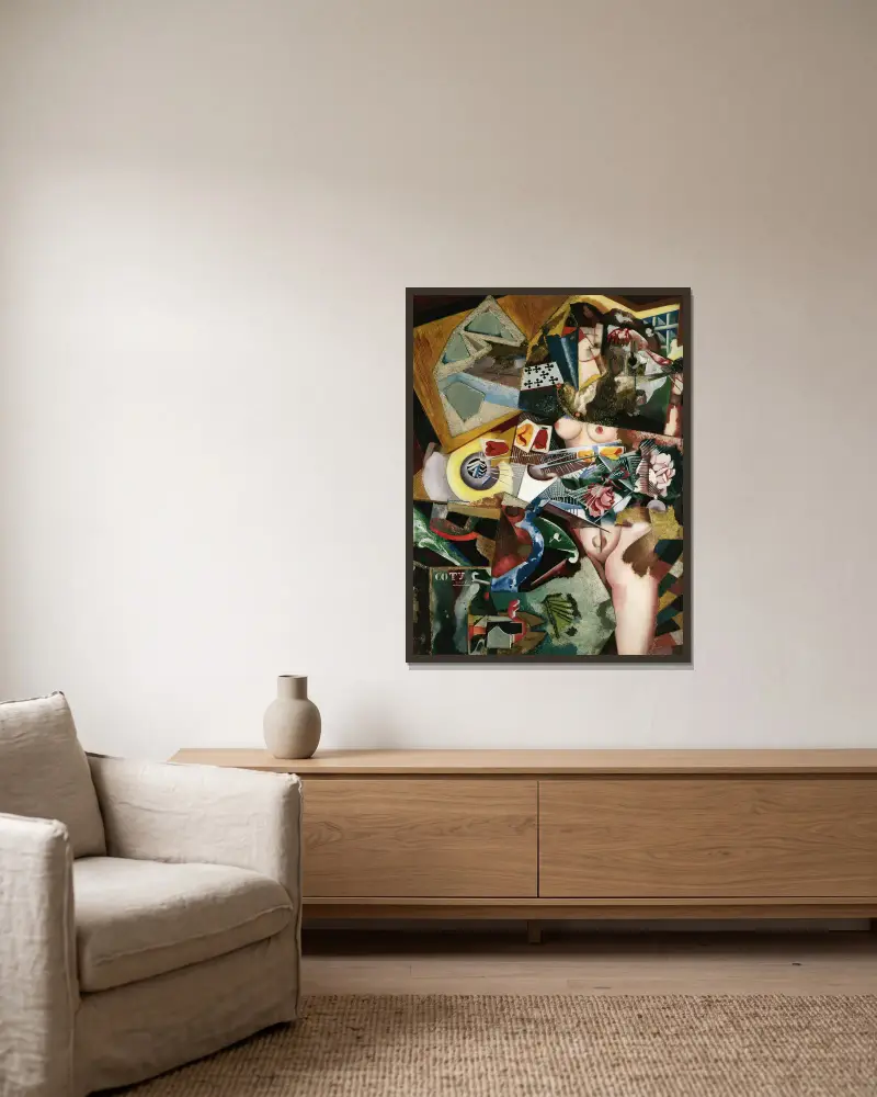 Untitled (Coty), 1917 – nr 1 av Amadeo de Souza-Cardoso inramad på en vägg