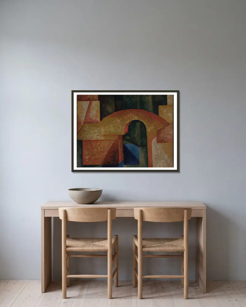 Untitled (Ponte), 1914 av Amadeo de Souza-Cardoso inramad på en vägg