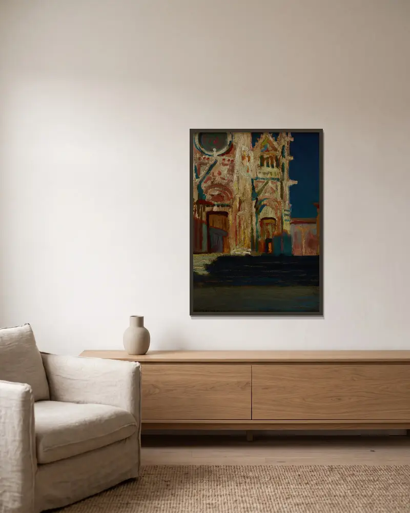 Kathedrale von Siena von Jan Stanisławski gerahmt an einer Wand