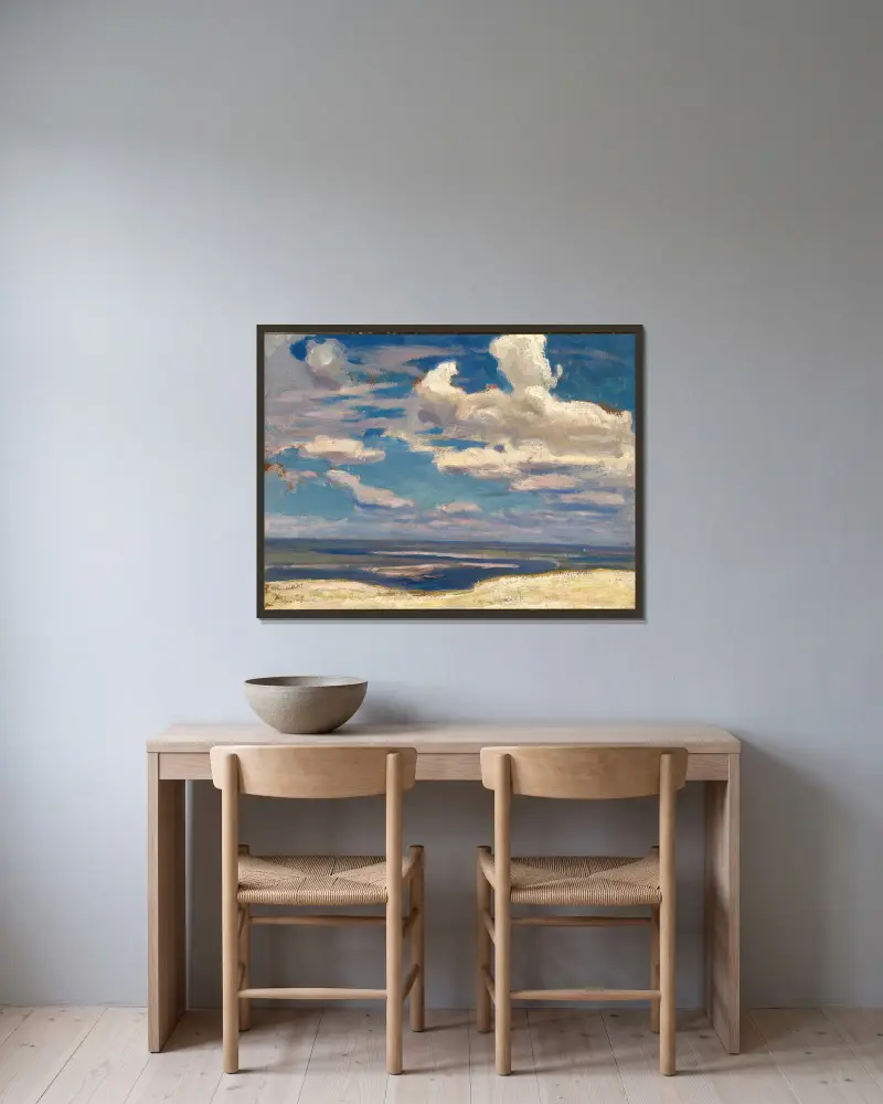 Wolke über dem Dnepr von Jan Stanisławski gerahmt an einer Wand