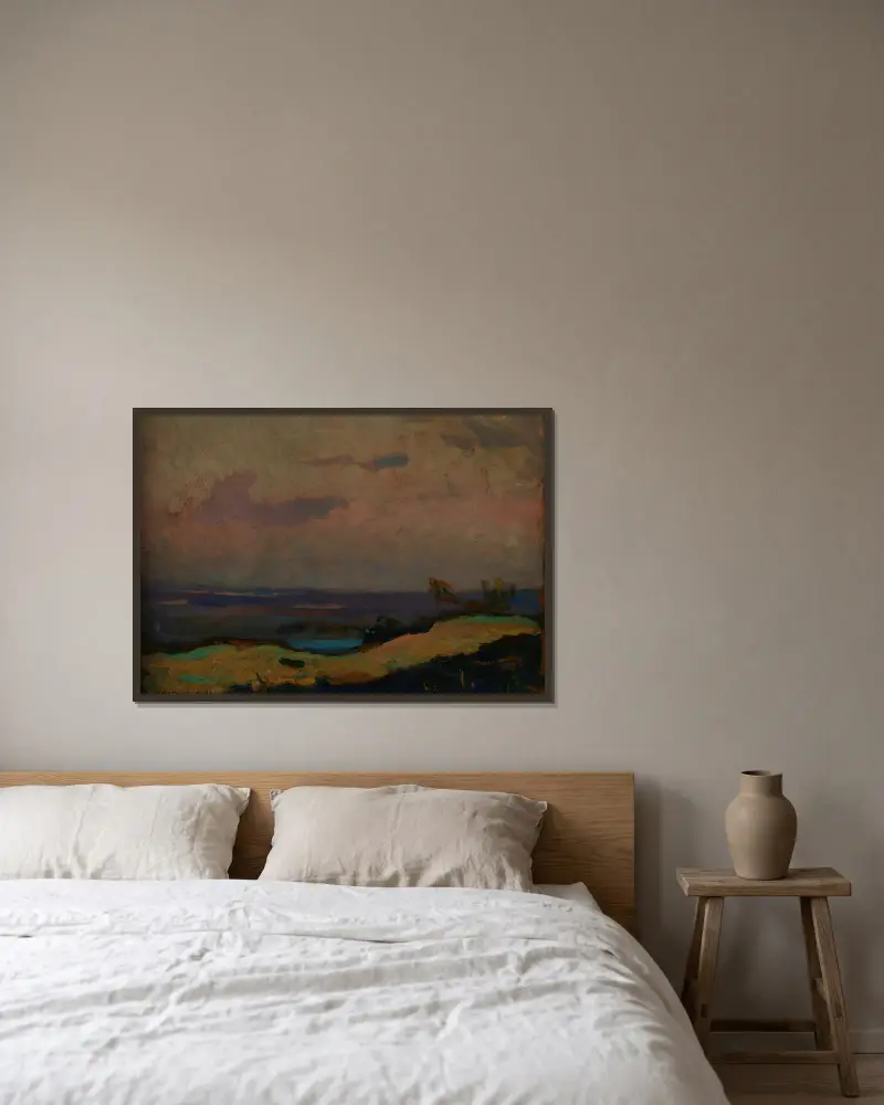 Dusk av Jan Stanisławski inramad på en vägg