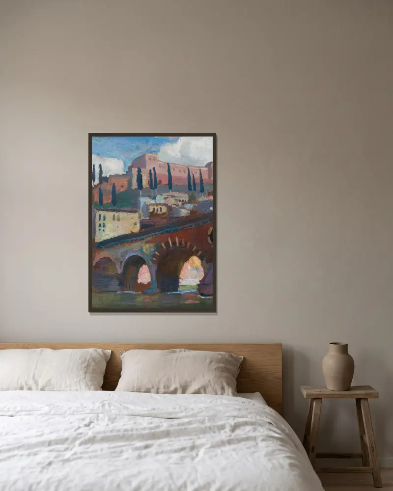 Festung in Verona von Jan Stanisławski gerahmt an einer Wand