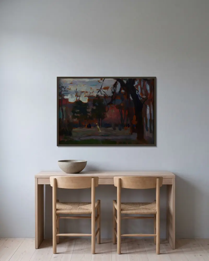 Planty-Park im Frühling von Jan Stanisławski gerahmt an einer Wand