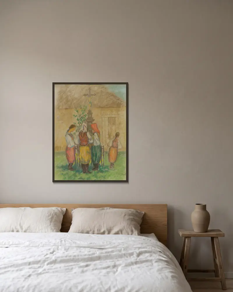 Am Kreuz von Štefan Polkoráb gerahmt an einer Wand