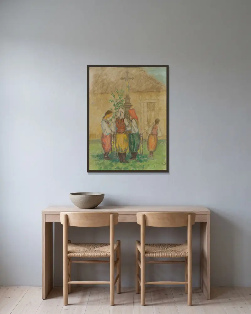 Am Kreuz von Štefan Polkoráb gerahmt an einer Wand