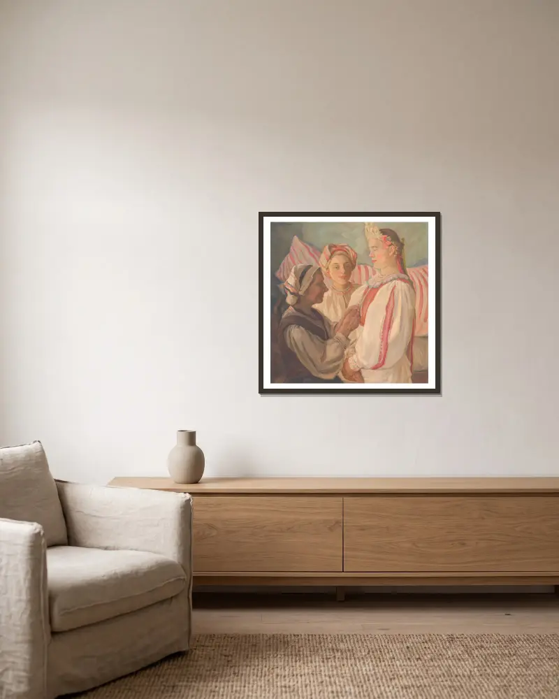 Braut aus Heľpa von Štefan Polkoráb gerahmt an einer Wand