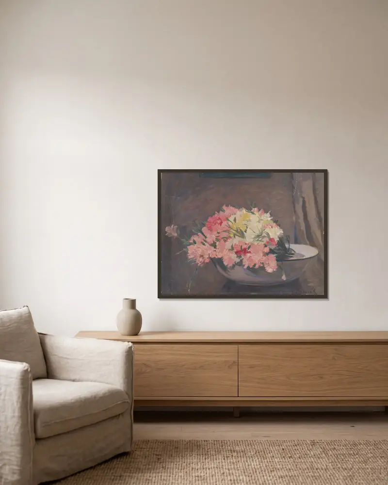 Nelken von Štefan Polkoráb gerahmt an einer Wand
