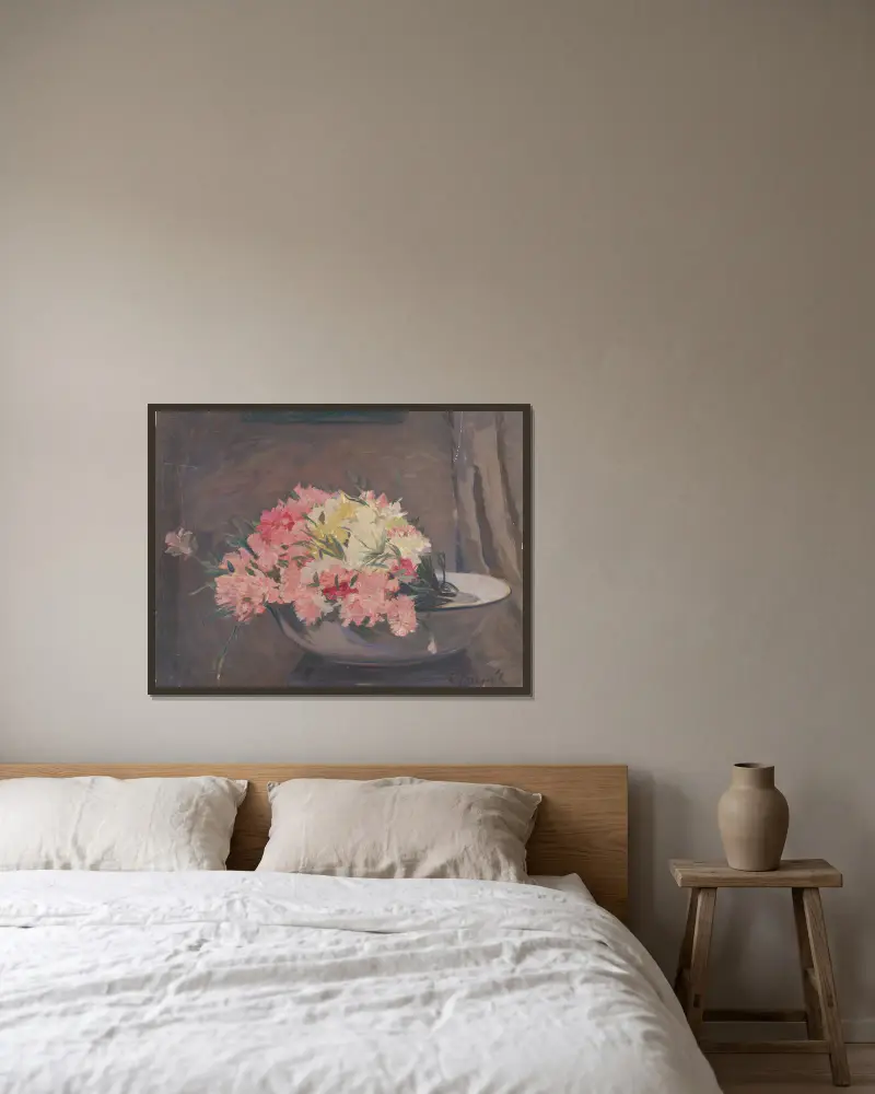 Nelken von Štefan Polkoráb gerahmt an einer Wand
