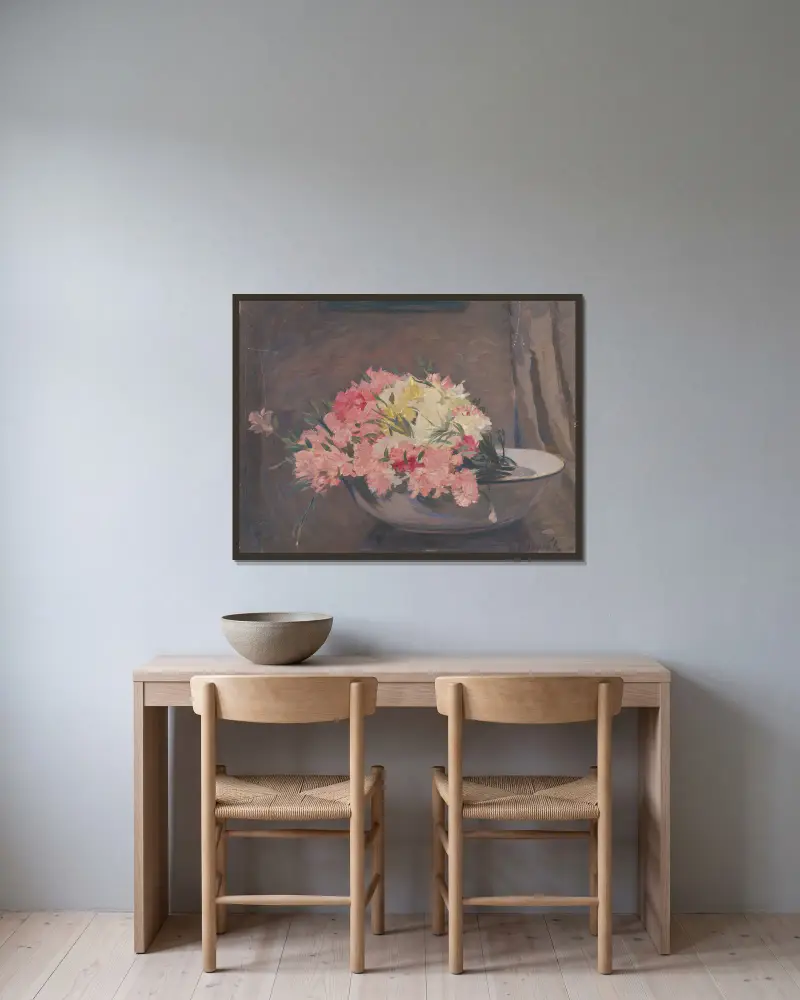 Nelken von Štefan Polkoráb gerahmt an einer Wand
