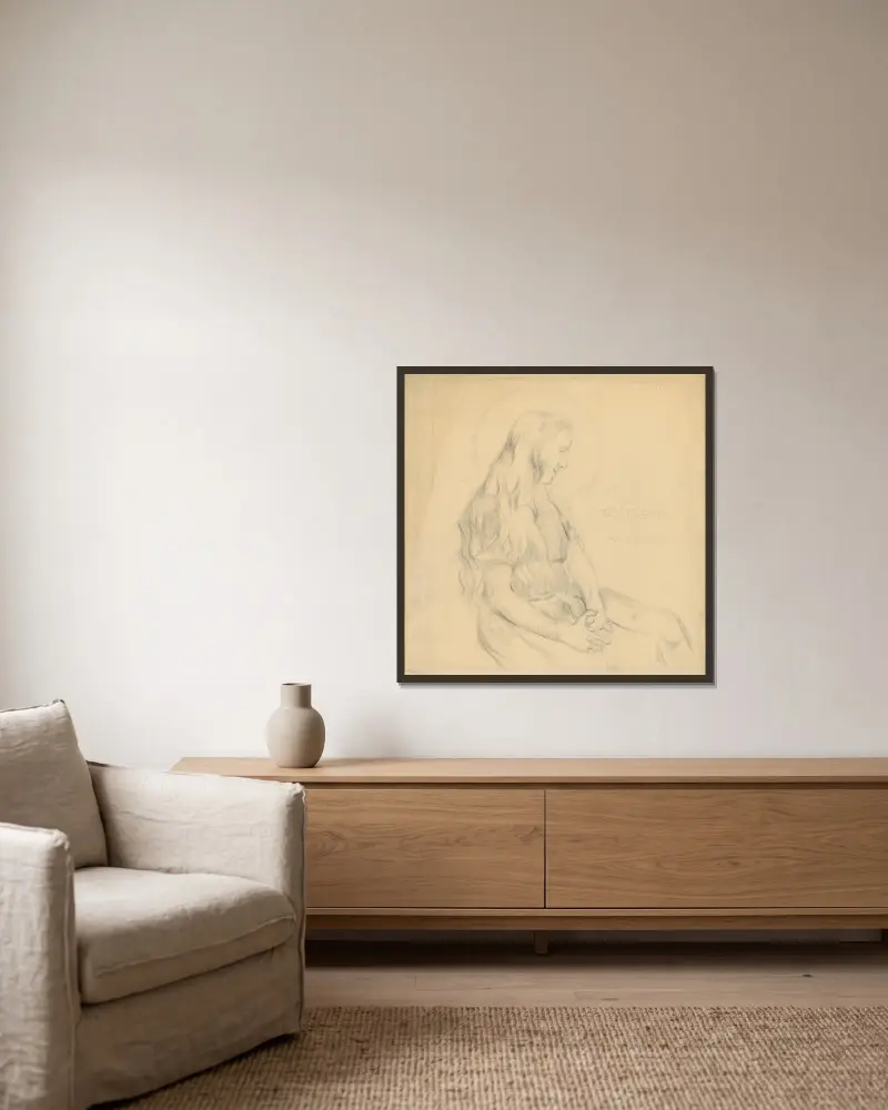 Studie für einen Heiligen von Štefan Polkoráb gerahmt an einer Wand