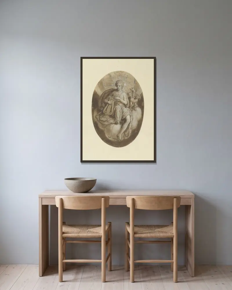 Sol (Apollo) av Jan van der Straet (Stradanus) inramad på en vägg
