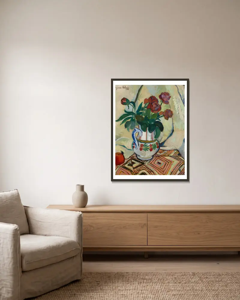 Kytice růží, Suzanne Valadon v rámu na stěně