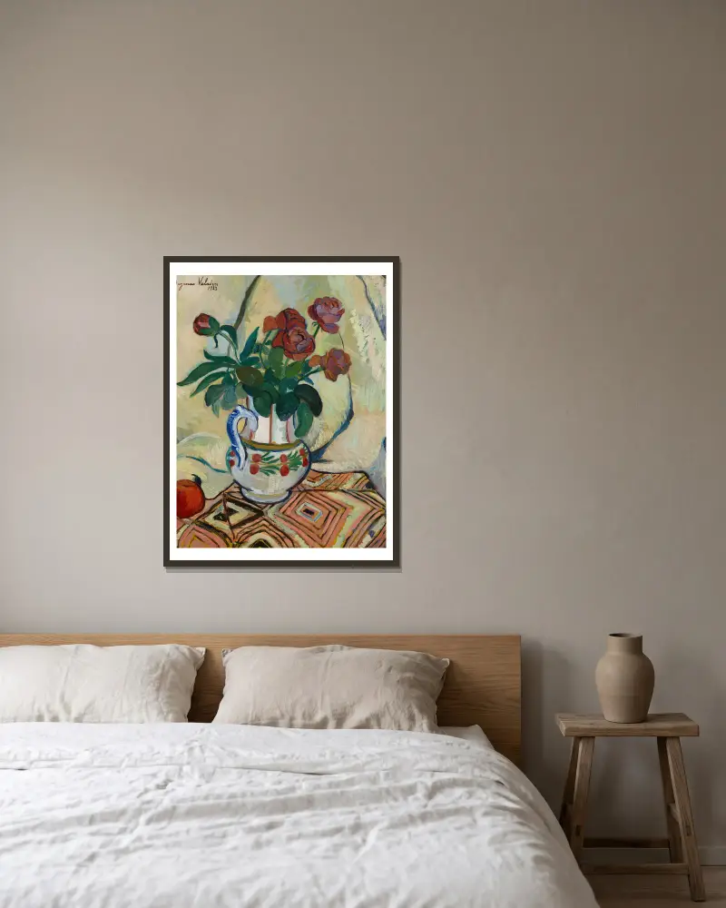 Kytice růží, Suzanne Valadon v rámu na stěně