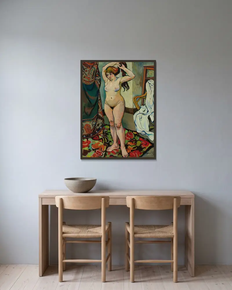 Gilbert nackt, sich kämmend von Suzanne Valadon gerahmt an einer Wand