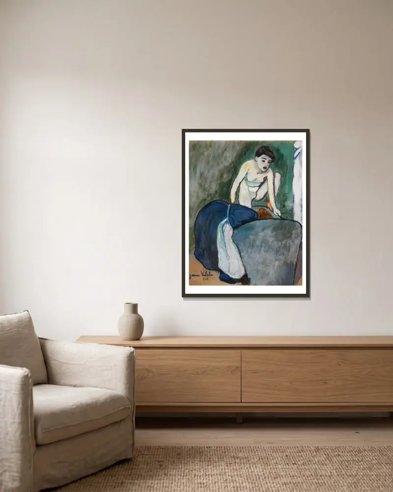 Girl av Suzanne Valadon inramad på en vägg