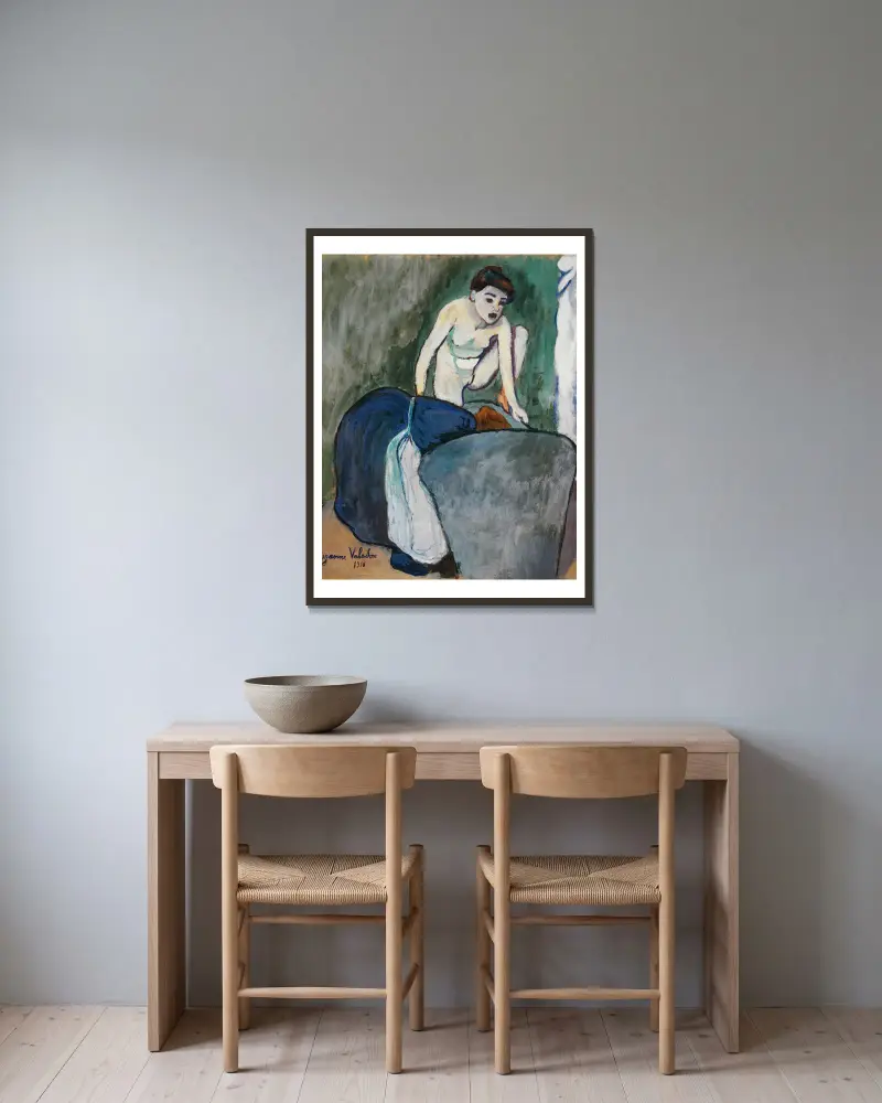 Girl av Suzanne Valadon inramad på en vägg