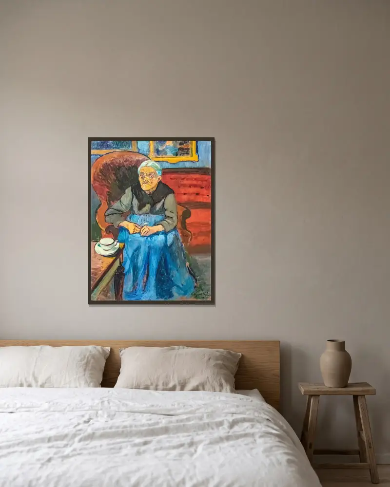 La mère de l’artiste av Suzanne Valadon inramad på en vägg