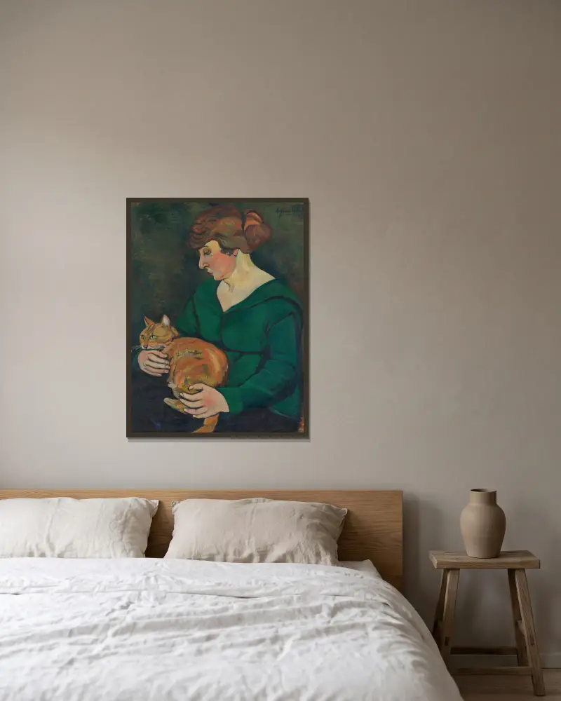 Louson Et Raminou av Suzanne Valadon inramad på en vägg