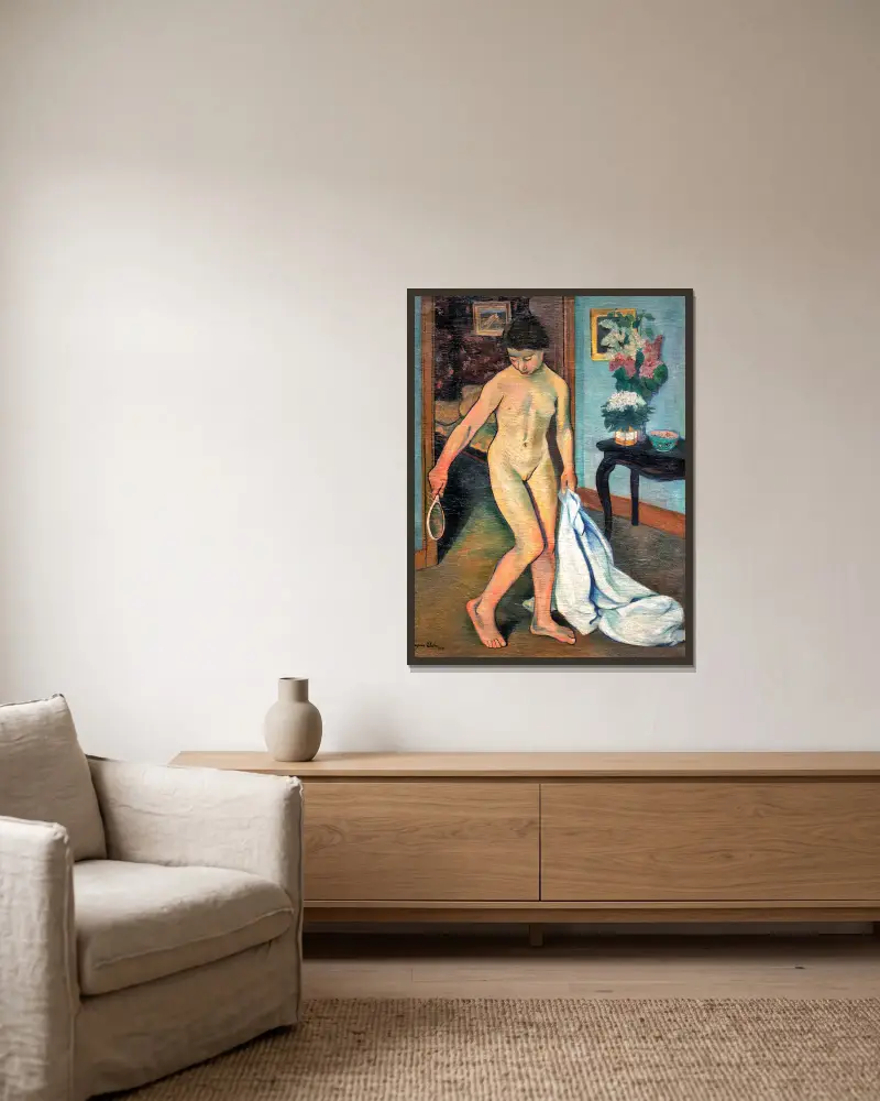 Nu au miroir av Suzanne Valadon inramad på en vägg