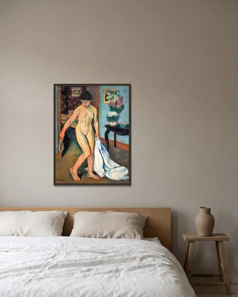 Nu au miroir av Suzanne Valadon inramad på en vägg