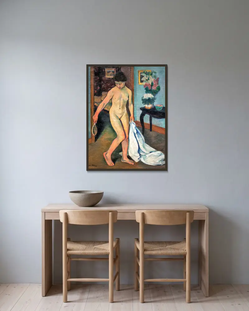 Nu au miroir av Suzanne Valadon inramad på en vägg