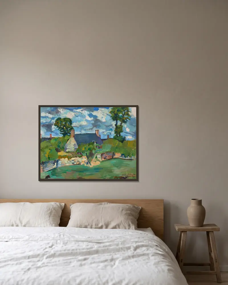 Paysage de Genêt av Suzanne Valadon inramad på en vägg