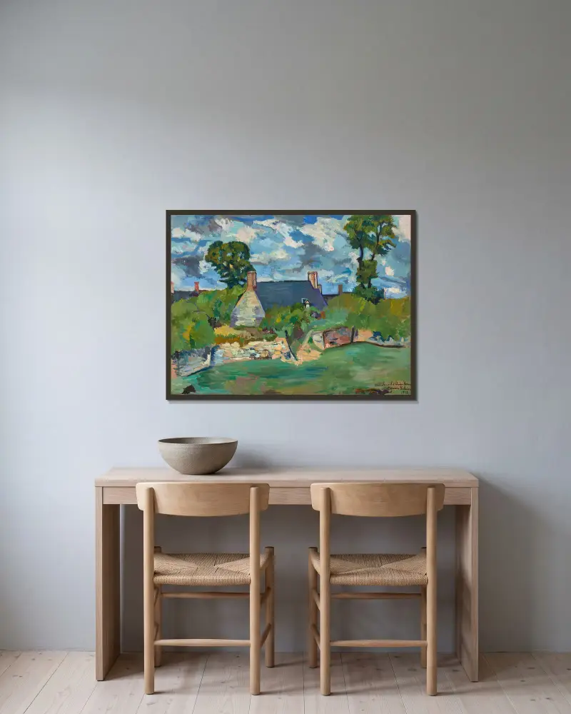 Paysage de Genêt av Suzanne Valadon inramad på en vägg
