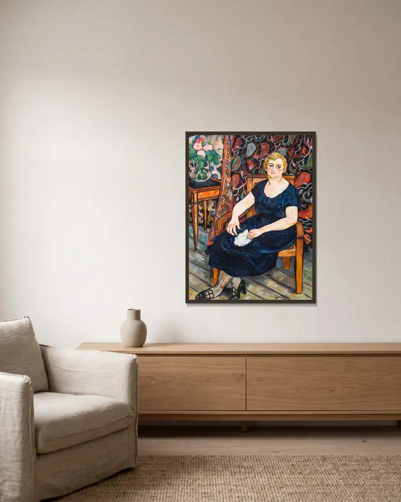 Porträt der Madame Lévy von Suzanne Valadon gerahmt an einer Wand