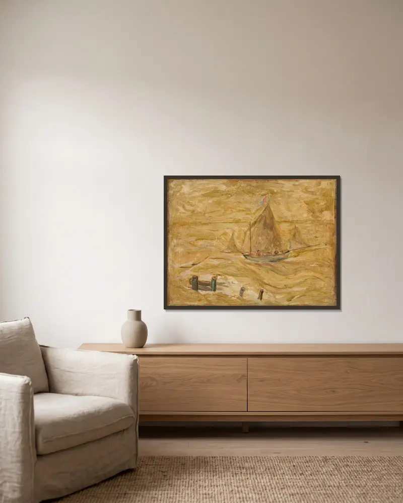 Sailing boat on a sea av Tadeusz Makowski inramad på en vägg