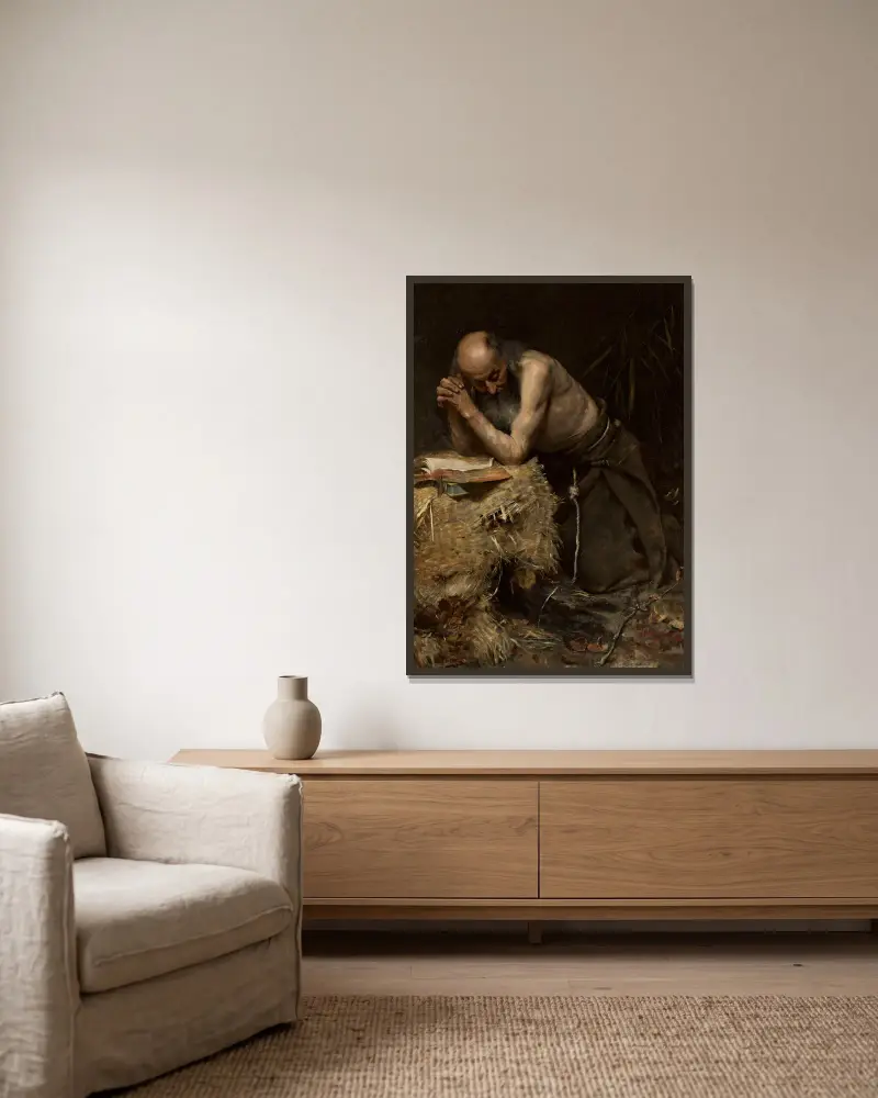 Eremit von Teodor Axentowicz gerahmt an einer Wand