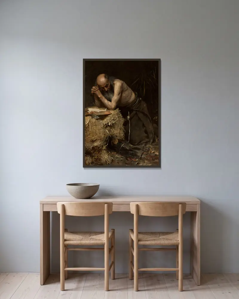Eremit von Teodor Axentowicz gerahmt an einer Wand