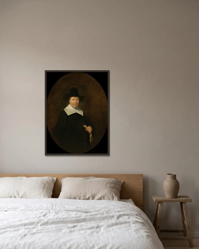 Gerard Abrahamsz van der Schalcke (1609–67), kupiec sukienny z Haarlemu, Gerard ter Borch w ramie na ścianie