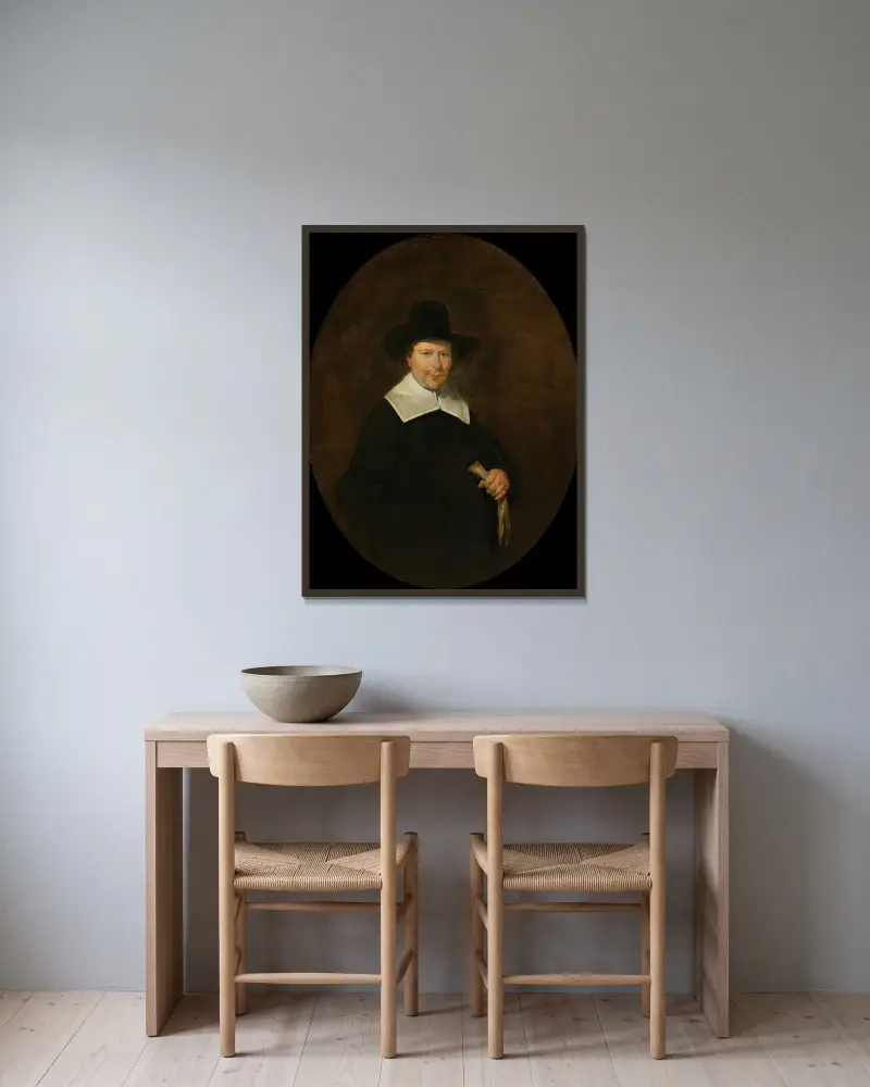 Gerard Abrahamsz van der Schalcke (1609–67), kupiec sukienny z Haarlemu, Gerard ter Borch w ramie na ścianie