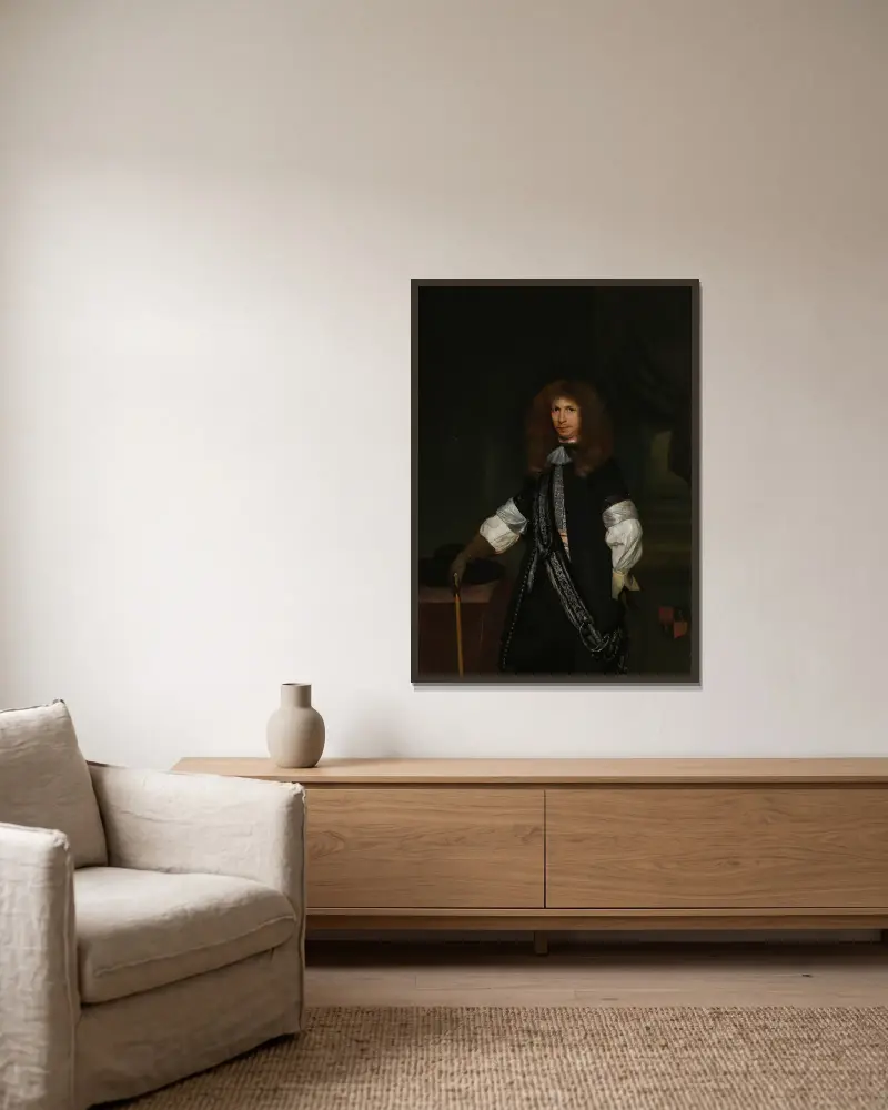 Jacob de Graeff (1642-90). In the Uniform of an Officer av Gerard ter Borch inramad på en vägg