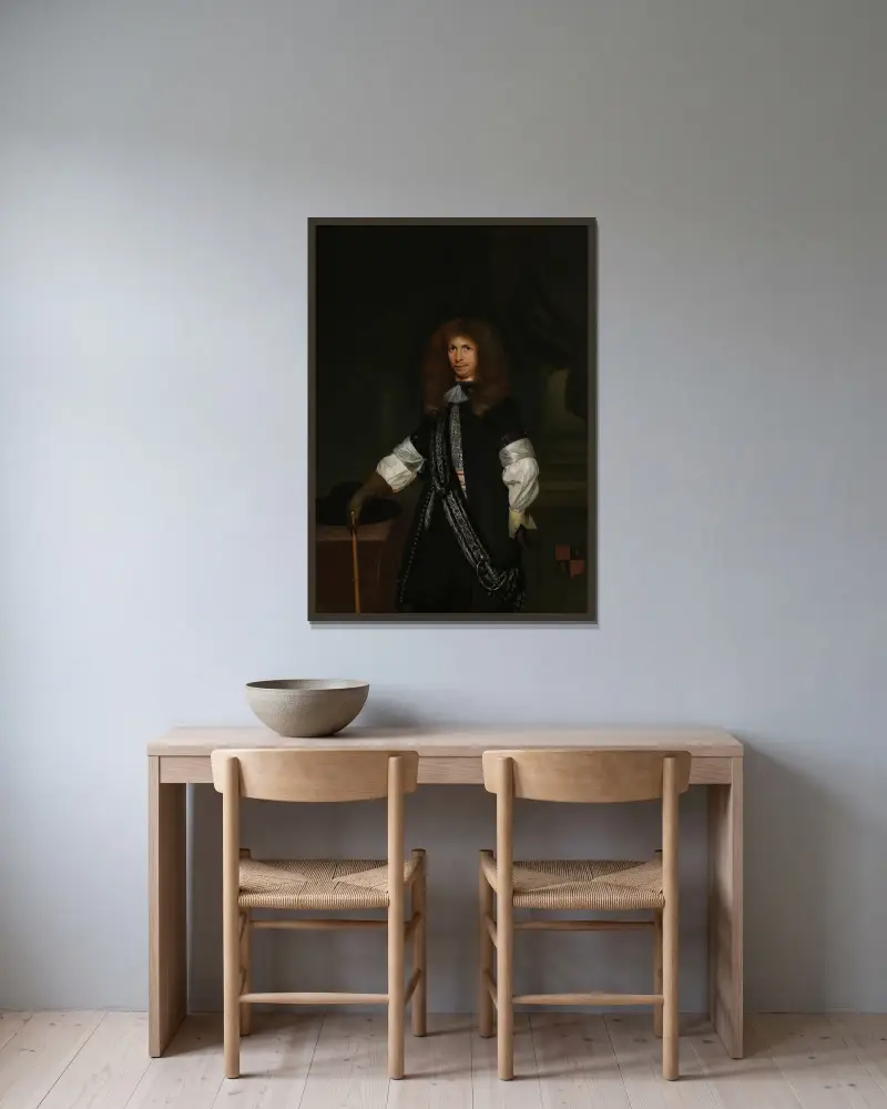 Jacob de Graeff (1642-90). In the Uniform of an Officer av Gerard ter Borch inramad på en vägg