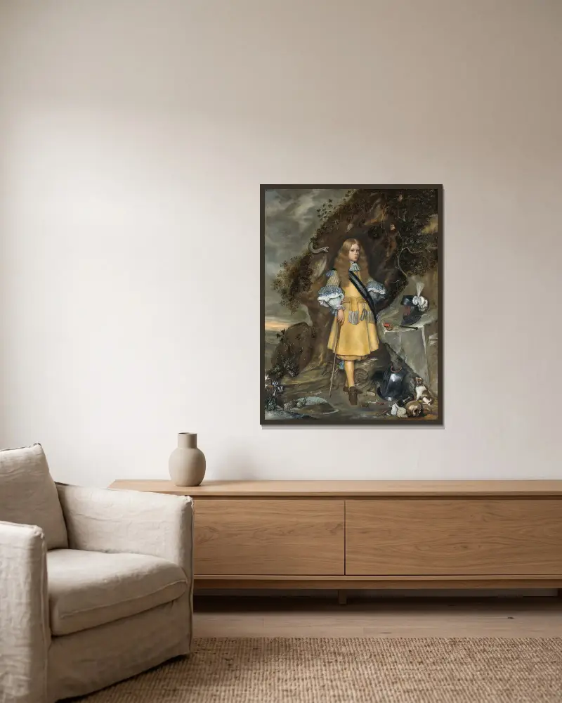 Minnesporträtt av Moses ter Borch av Gerard ter Borch inramad på en vägg