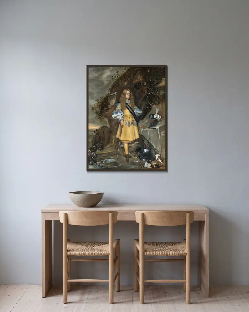 Minnesporträtt av Moses ter Borch av Gerard ter Borch inramad på en vägg