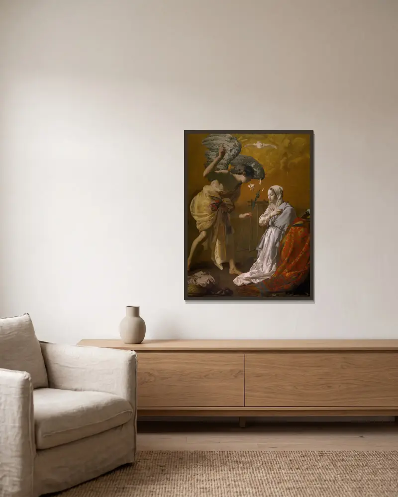 Zwiastowanie, Hendrick Ter Brugghen w ramie na ścianie