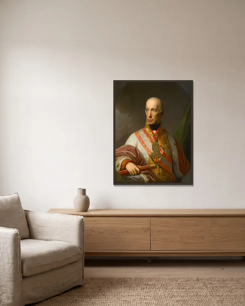 Portret cesarza Franciszka I (II) Austrii, Johann Baptist von Lampi the Elder w ramie na ścianie