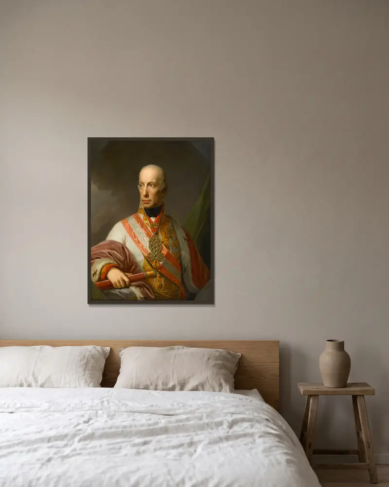 Portret cesarza Franciszka I (II) Austrii, Johann Baptist von Lampi the Elder w ramie na ścianie