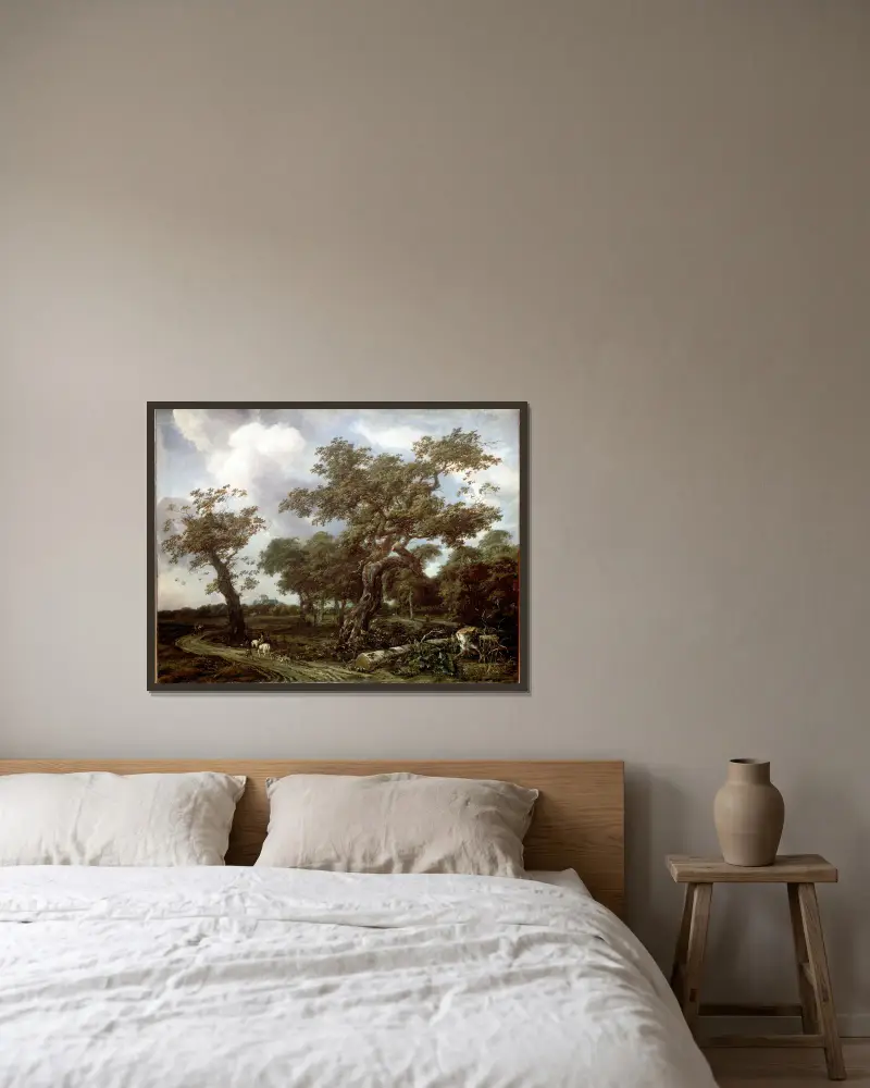 En skog nära Haag, med utsikt mot Huis ten Bosch av Jan Van Kessel The Elder inramad på en vägg